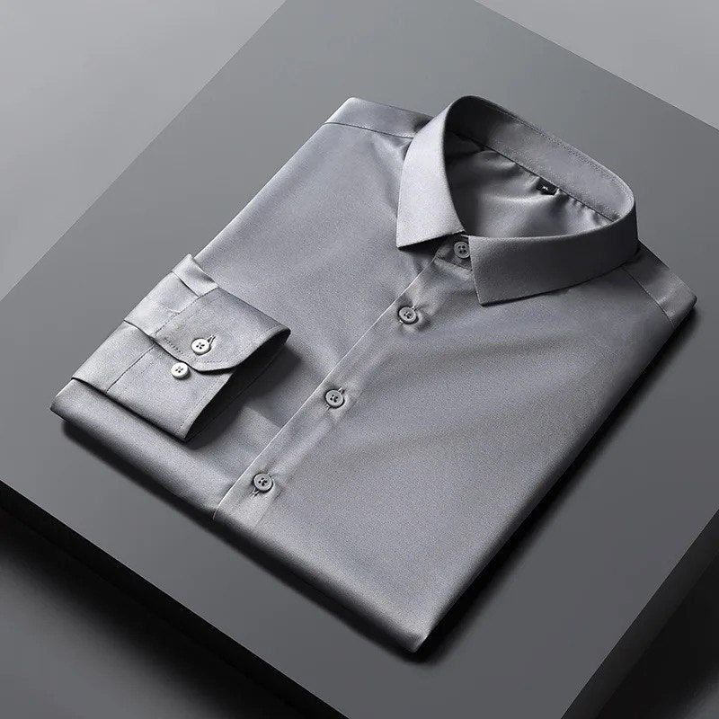Grey Soft Luxury Formal Shirt For Men s