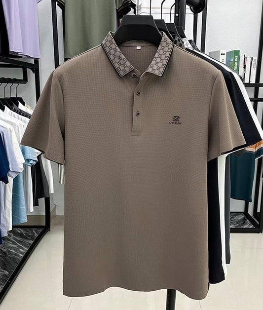 Vintage Dynamic Wave Polo T-Shirt: Effortless Motion in Every Thread